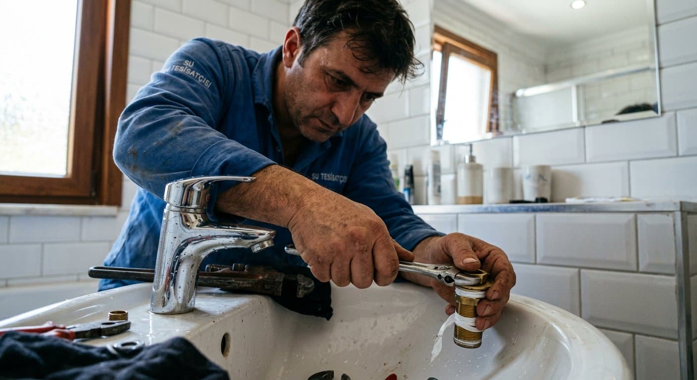 Musluk ve Batarya Tamiri için tesisat ve gider çalışması