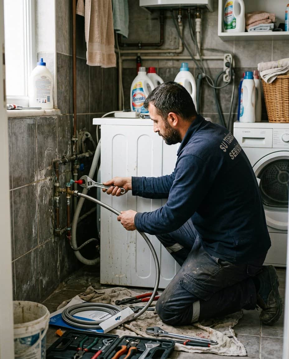 Mutfak Gideri Açma için tesisat ve gider çalışması