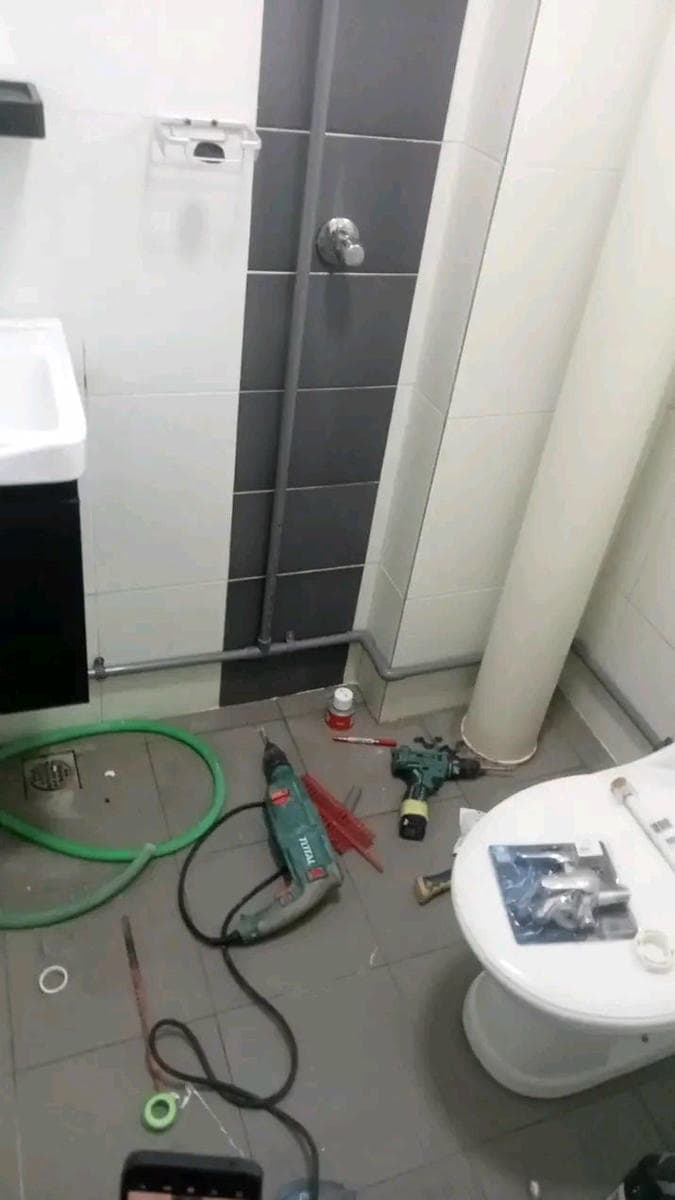 Gider açma çalışması ve tahliye hattının bulunduğu alan