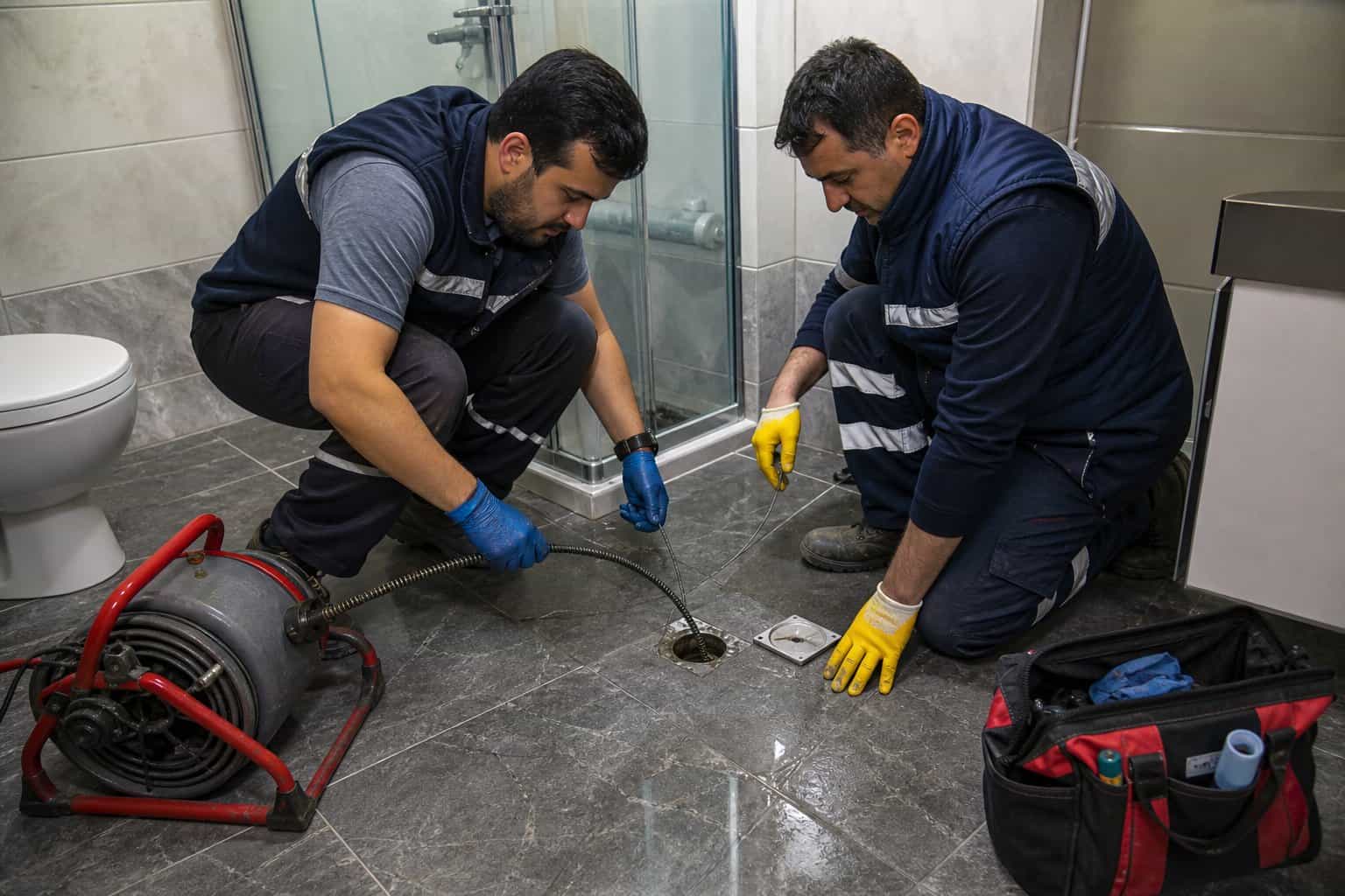 Gider açma çalışması ve tahliye hattının bulunduğu alan