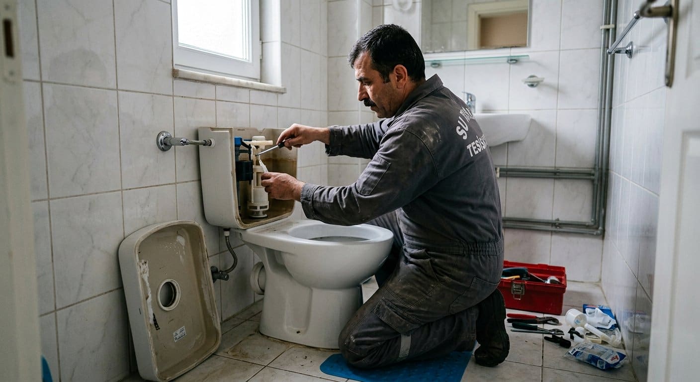 Klozet Tamiri ve Montajı için tesisat ve gider çalışması