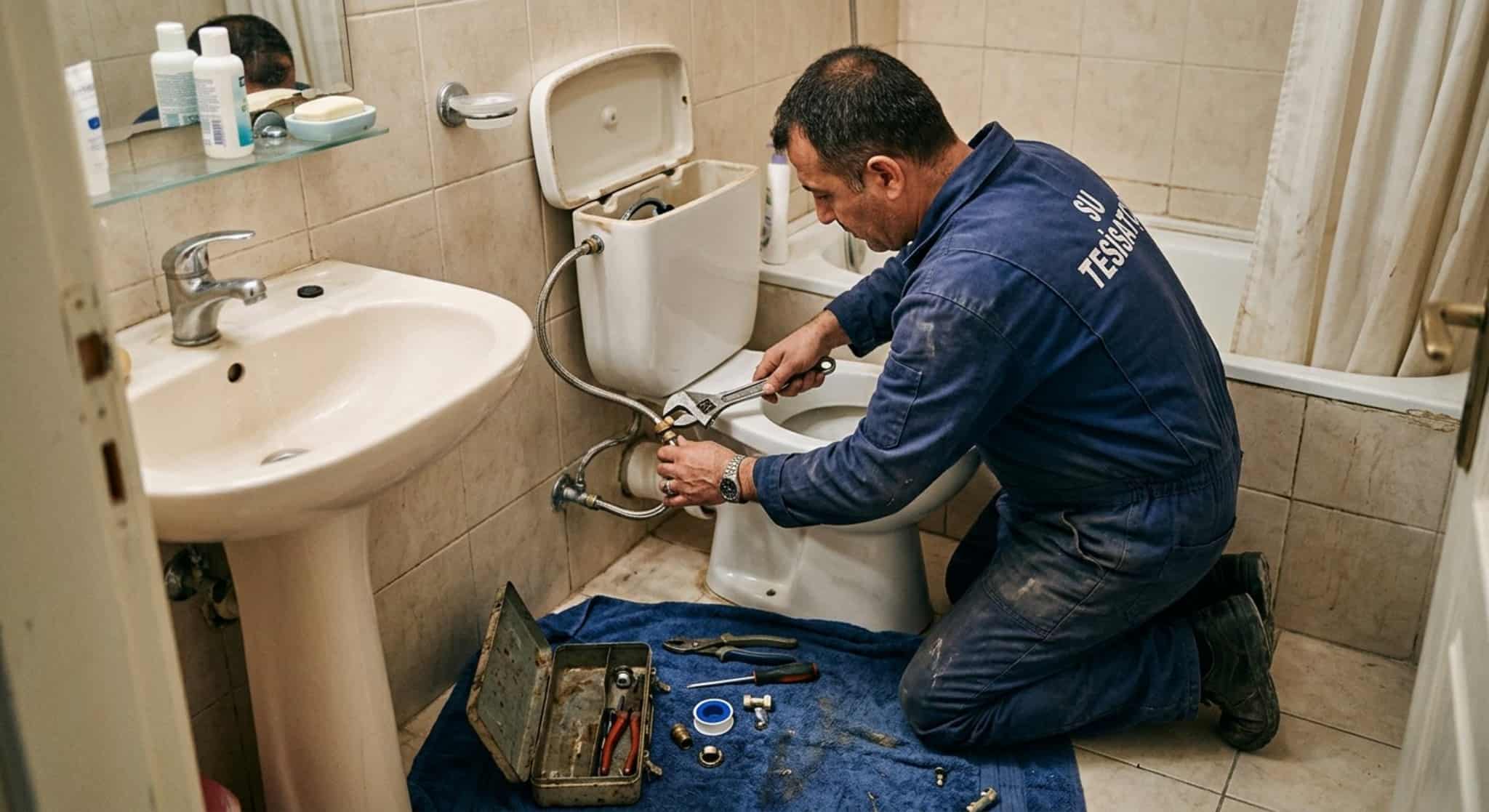 Klozet mekanizması ve tesisat bağlantısında onarım